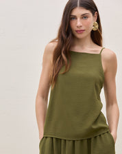 Regata Decote Reto com Costas Abertas - Verde Militar