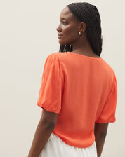 Blusa com Amarração Frontal - Laranja