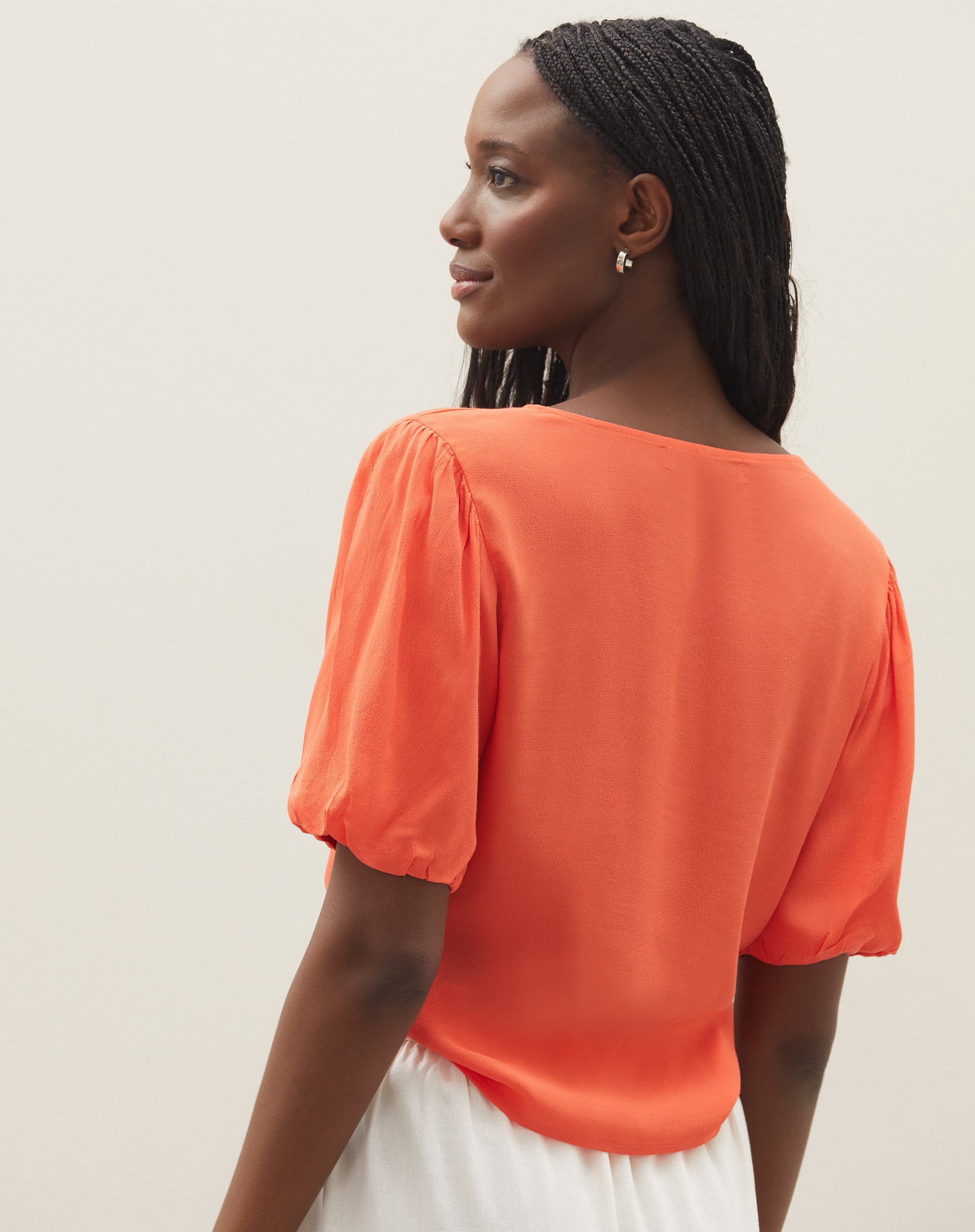Blusa com Amarração Frontal - Laranja