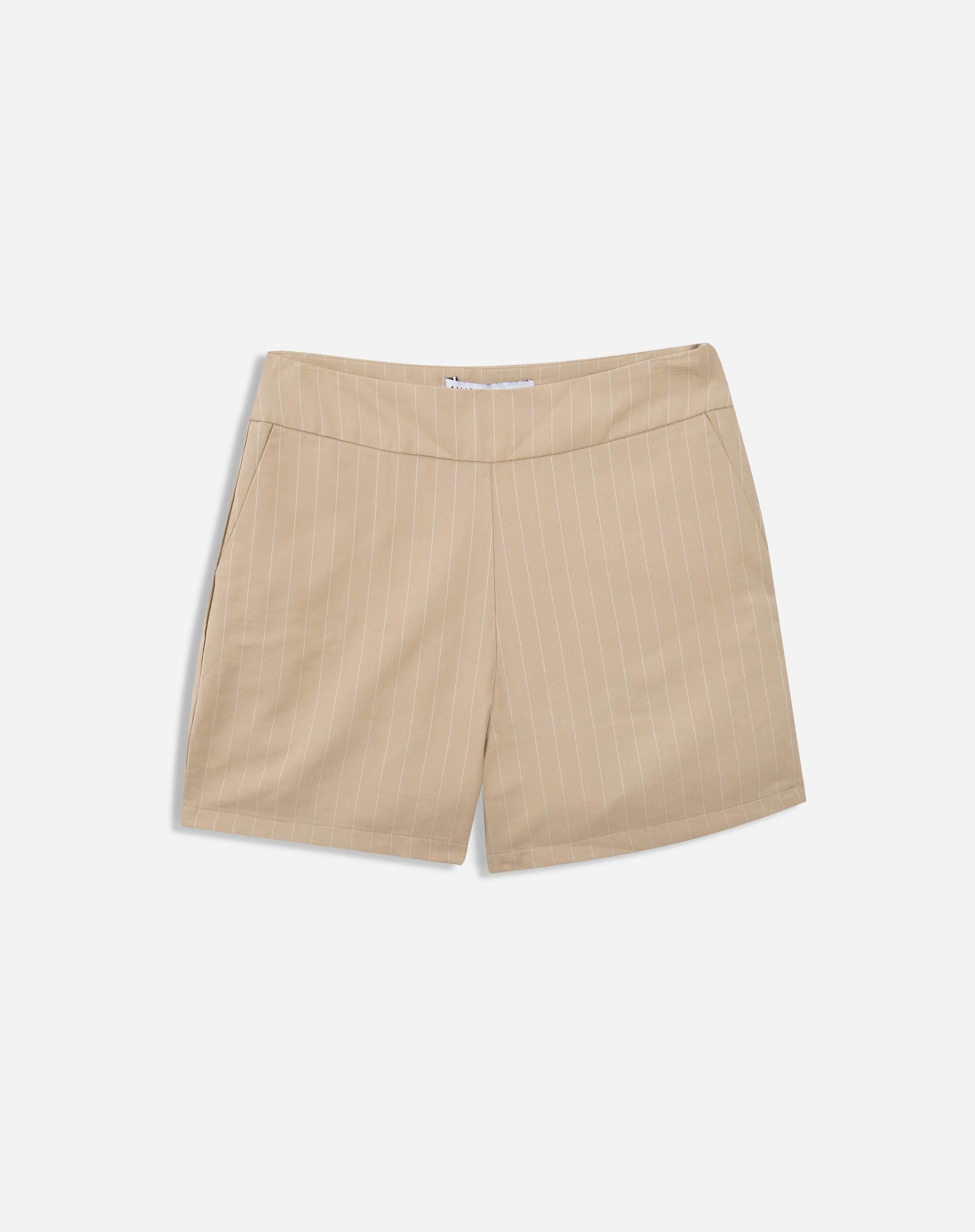 Shorts Alfaiatado Risca de Giz - Bege