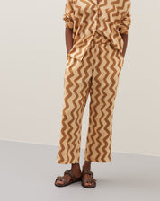 Calça Reta Cós Elástico de Linho - Natural