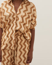 Calça Reta Cós Elástico de Linho - Natural