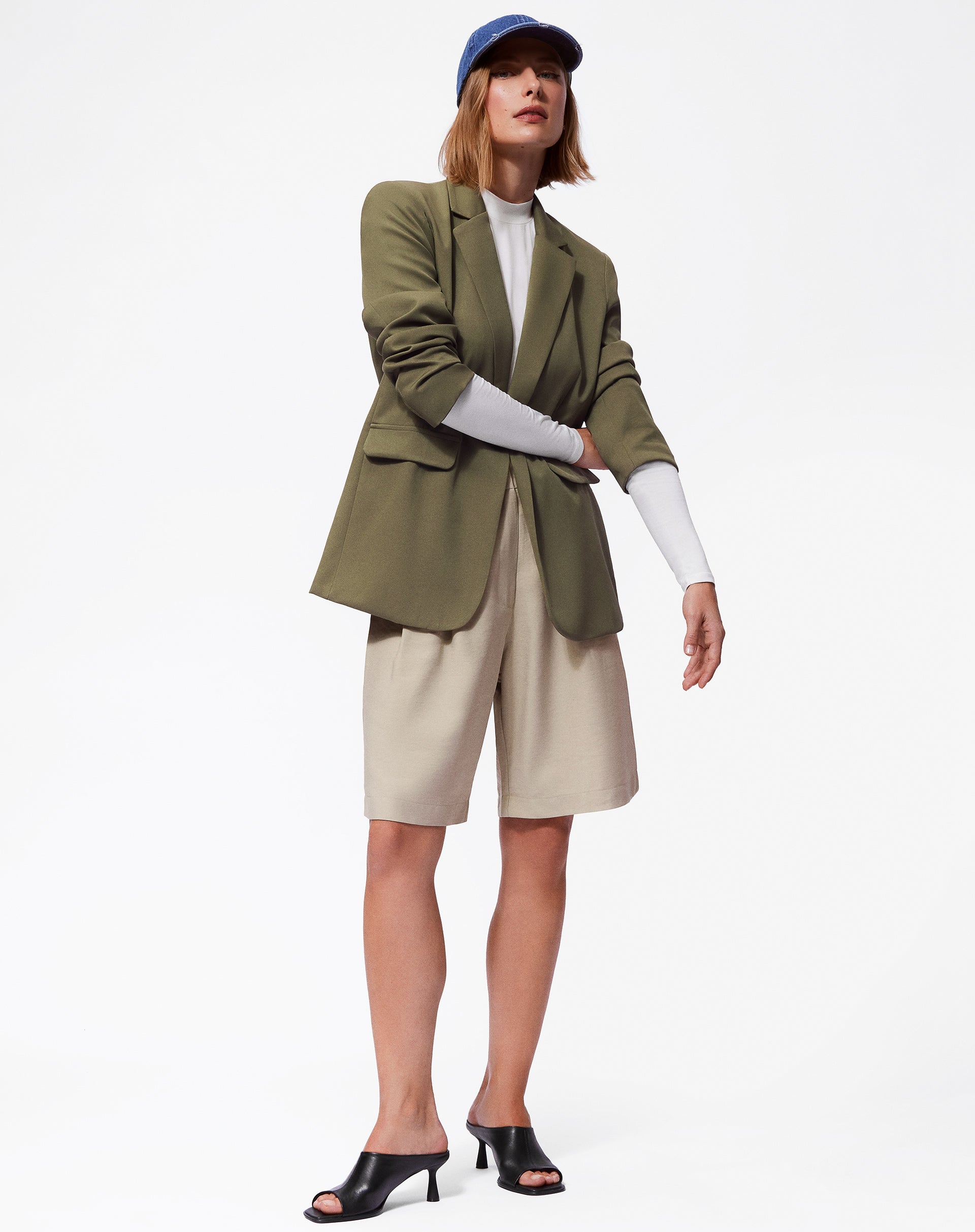 Blazer com Abotoamento Simples - Verde Militar