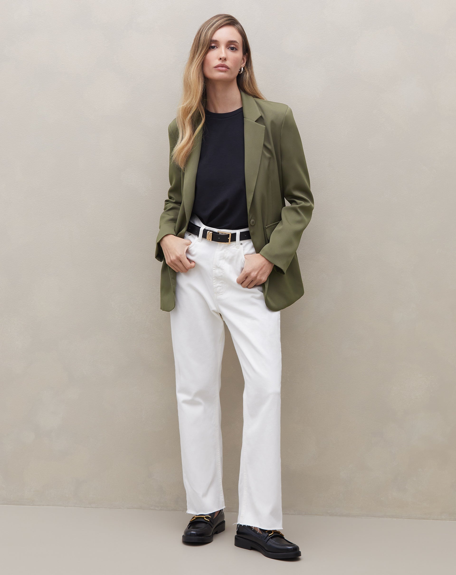 Blazer com Abotoamento Simples - Verde Militar