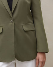 Blazer com Abotoamento Simples - Verde Militar