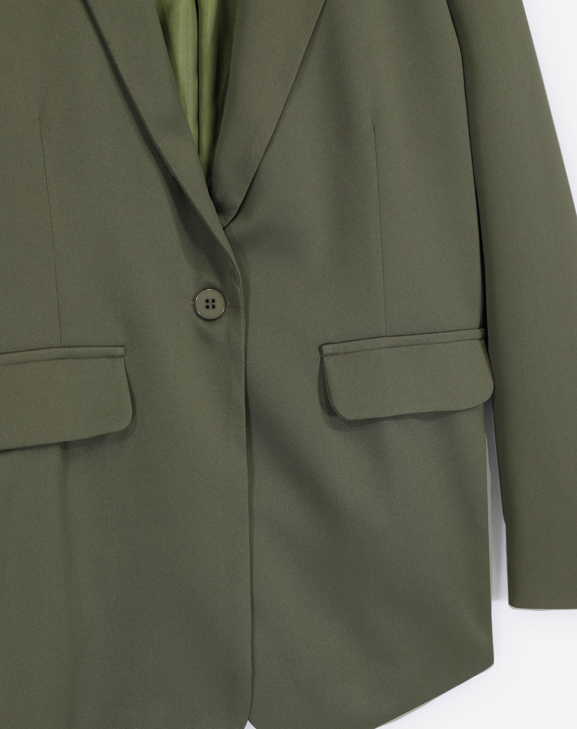 Blazer com Abotoamento Simples - Verde Militar