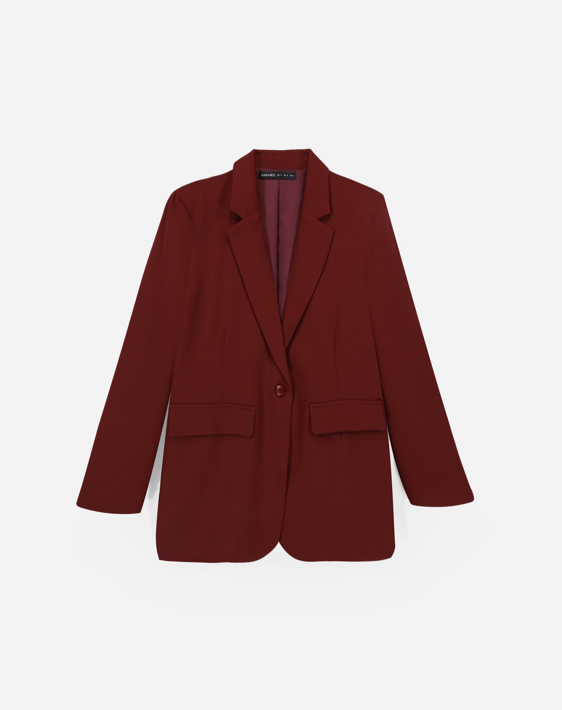 Blazer com Abotoamento Simples - Vinho