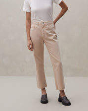 Calça Reta Estonada de Sarja - Bege