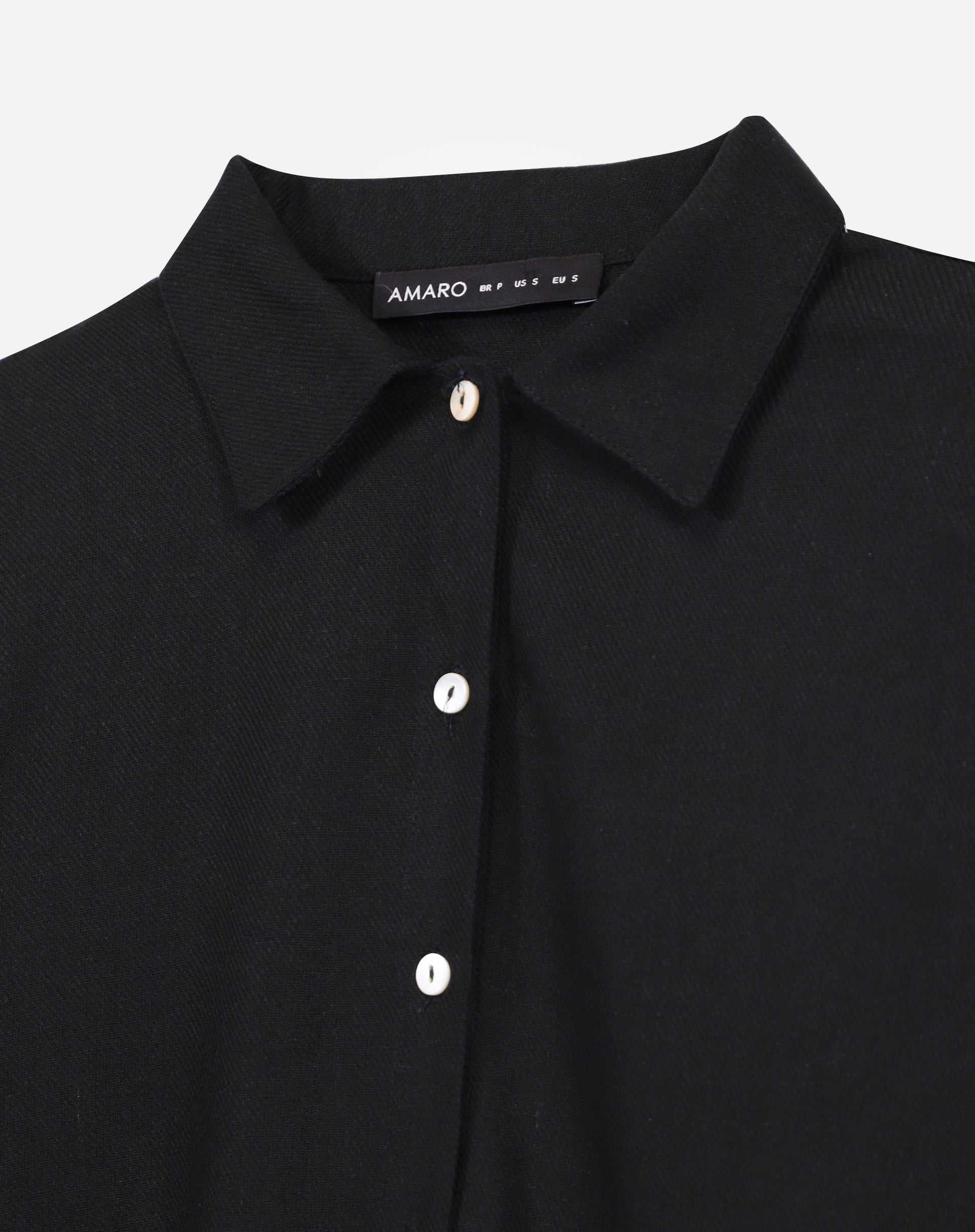 Camisa Manga Longa de Linho - Preto