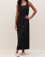 Vestido Regata Midi de Crepe  - Preto
