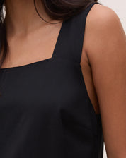 Vestido Regata Midi de Crepe  - Preto