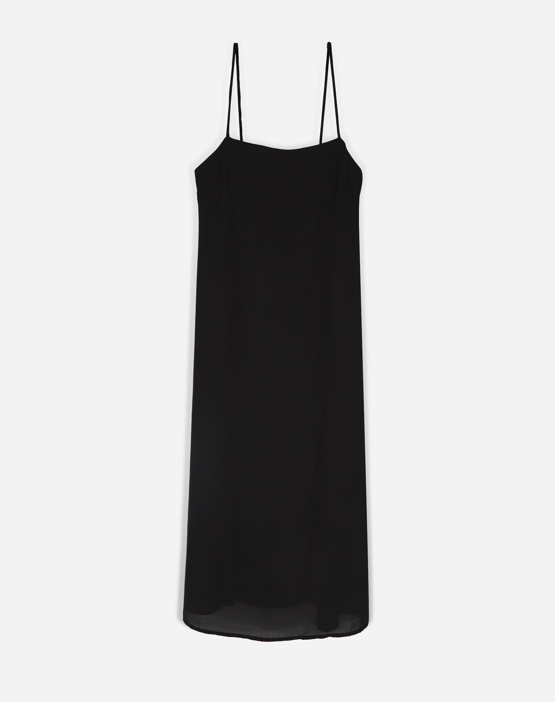 Vestido Midi com Alças Finas - Preto