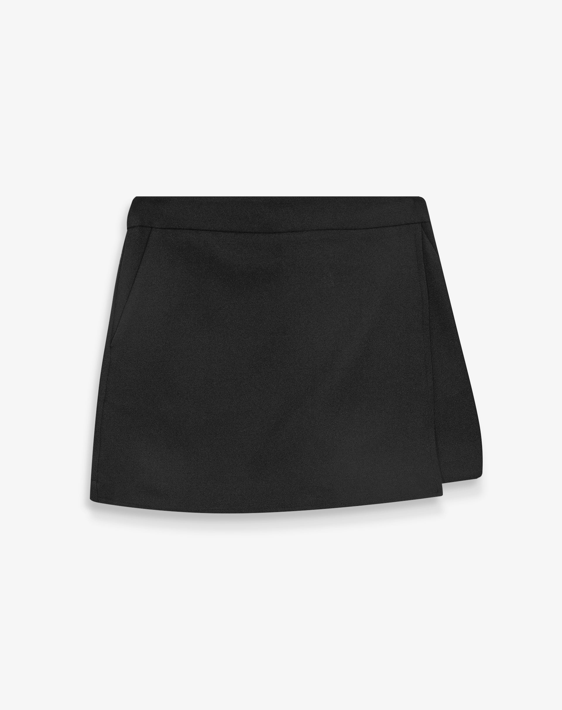 SHORT SAIA DE ALFAIATARIA CINTURA MÉDIA - PRETO