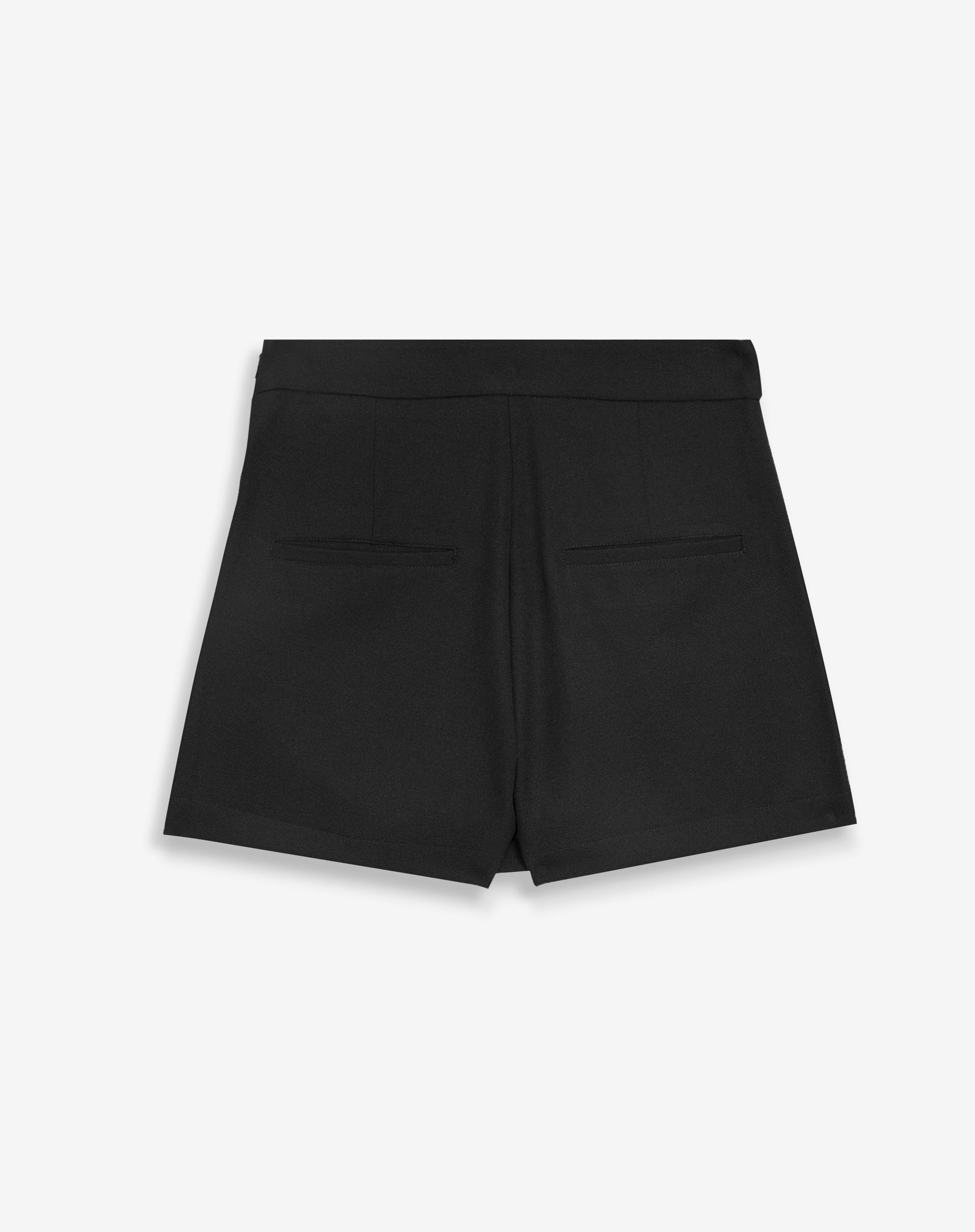 SHORT SAIA DE ALFAIATARIA CINTURA MÉDIA - PRETO