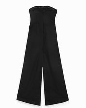 Macacão sem Alça Wide Leg Barra Larga - Preto
