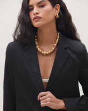 Blazer Slim Abotoamento Simples - Preto