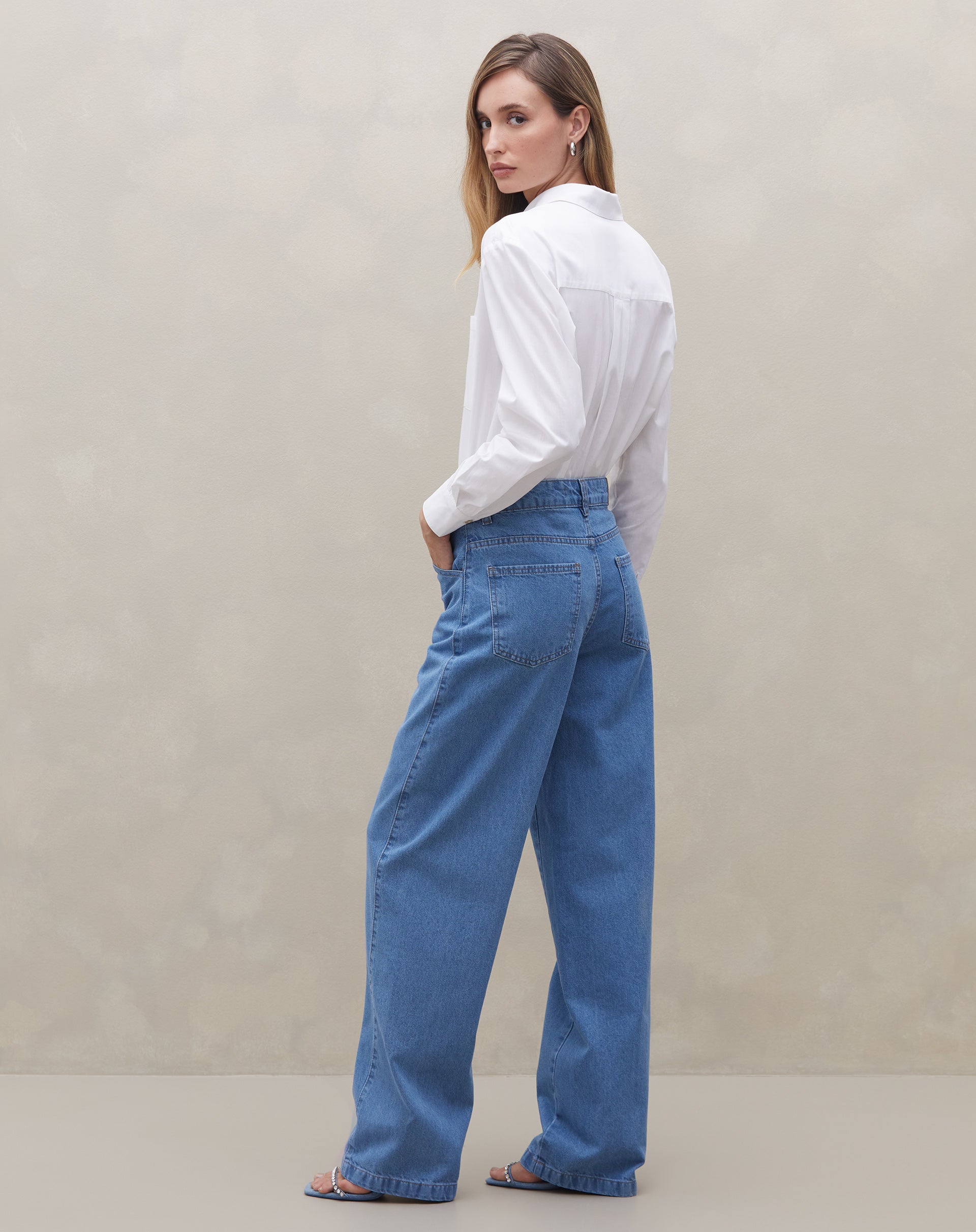 Calça Reta Jeans - Azul Claro