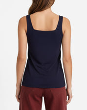 Regata Decote Quadrado de Algodão - Azul