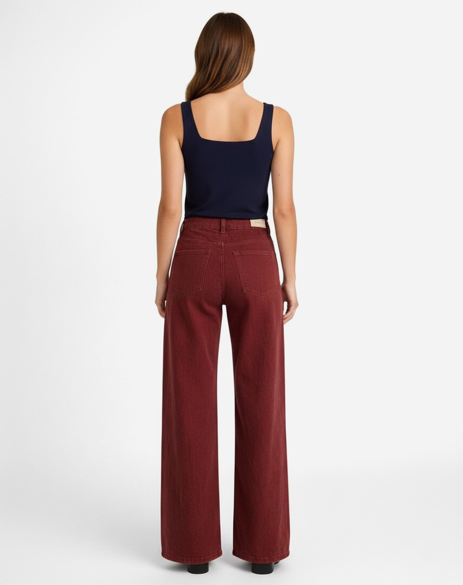 Regata Decote Quadrado de Algodão - Azul