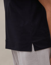 Camiseta Gola V de Malha - Preto