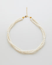 Colar Duplo de Pérolas - Dourado