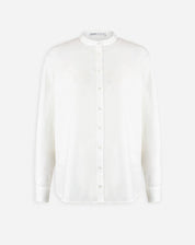 Camisa Oversized Gola Padre de Algodão - Off-white