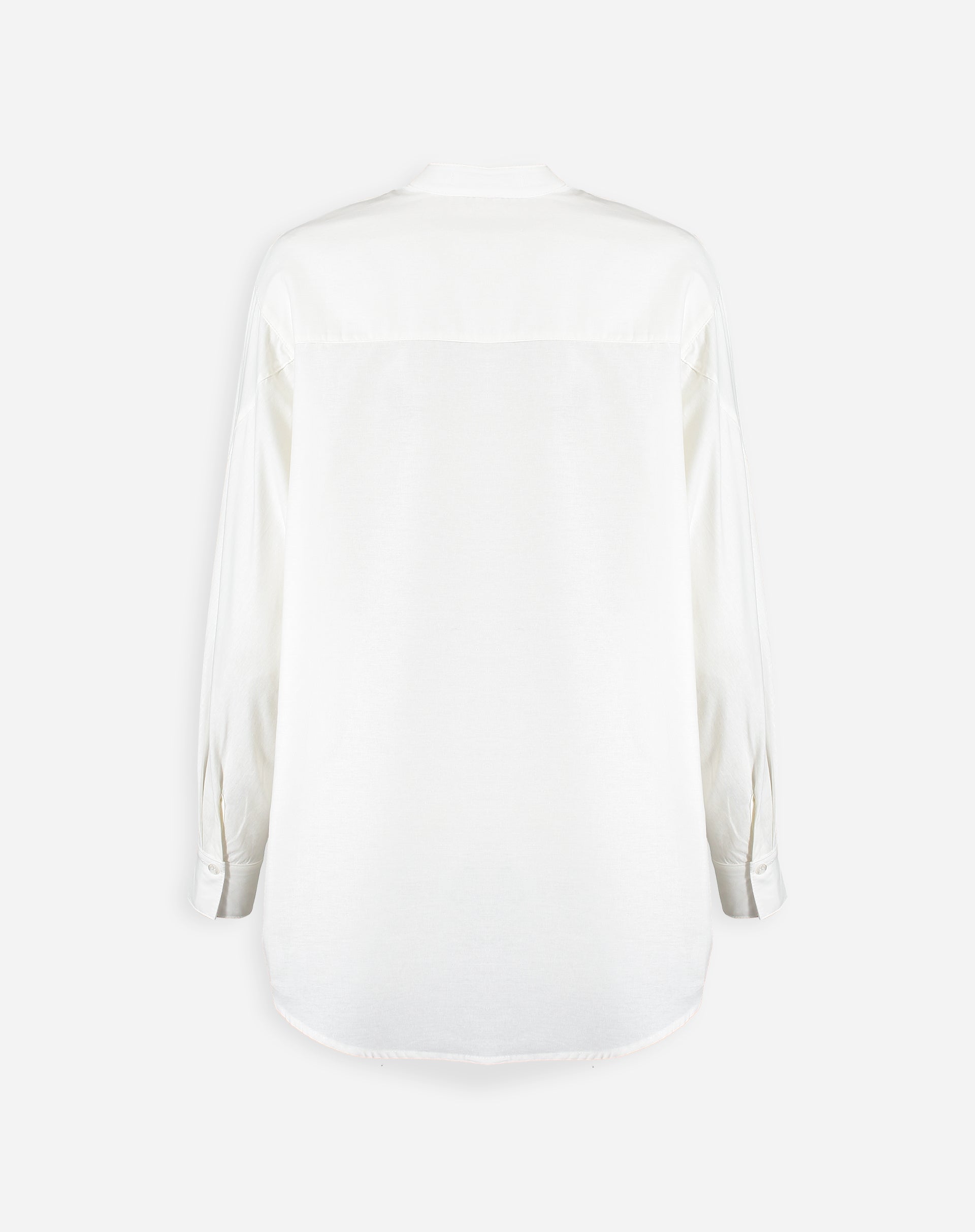 Camisa Oversized Gola Padre de Algodão - Off-white