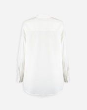 Camisa Oversized Gola Padre de Algodão - Off-white