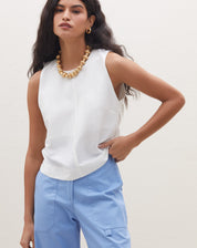 Regata Alças Largas com Recorte - OFF-WHITE