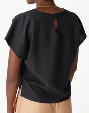 Blusa Manga Curta Decote V - Preto