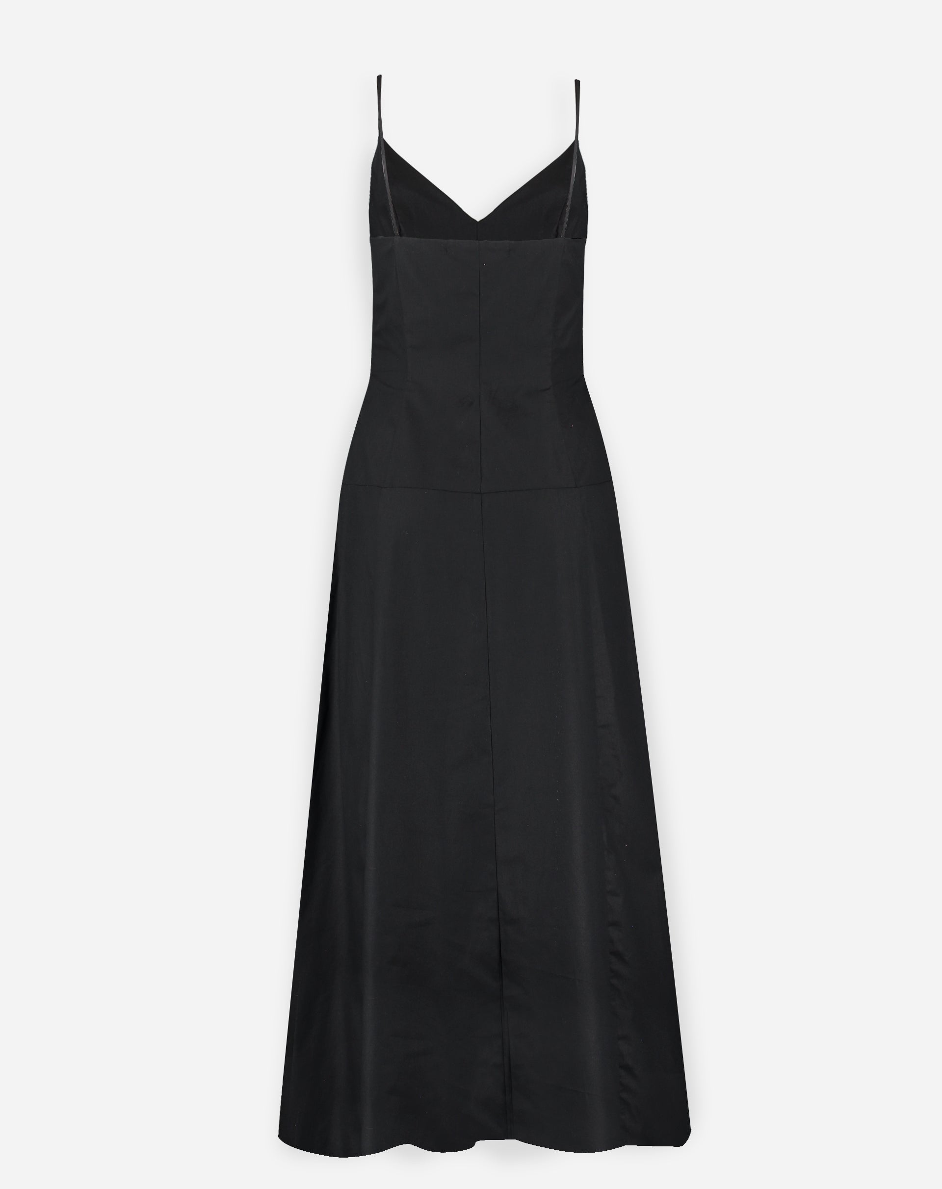 Vestido Midi Alça Fina de Algodão - Preto