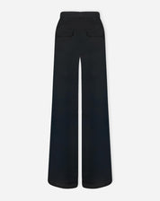 Calça Wide Leg com Pregas - Preto