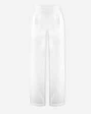 Calça Wide Leg com Pregas - Off-white