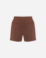Short com Bolsos Embutidos - Marrom Escuro