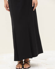 Saia Midi com Pregas - Preto