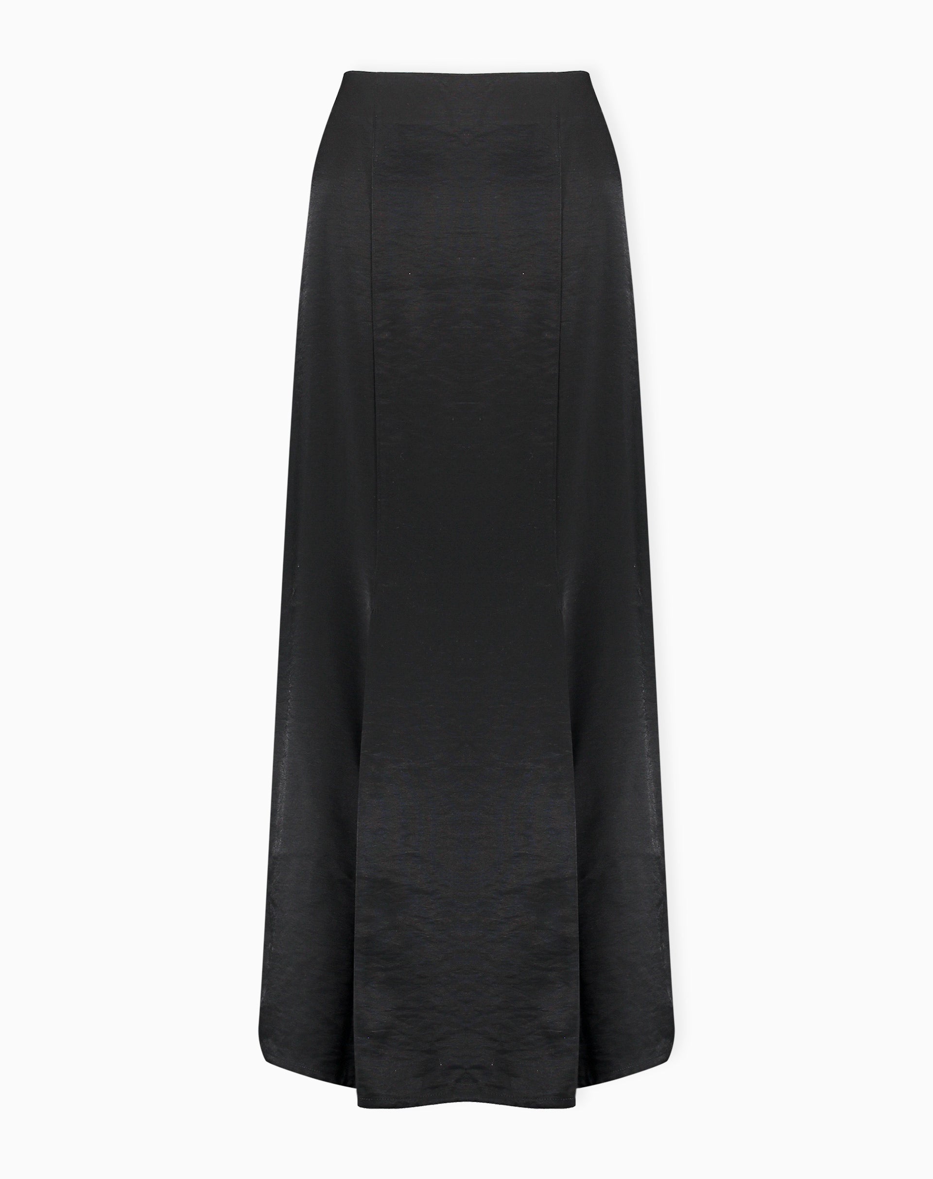 Saia Midi com Pregas - Preto