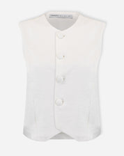 Colete Botões Forrados Alfaitado - Off-white