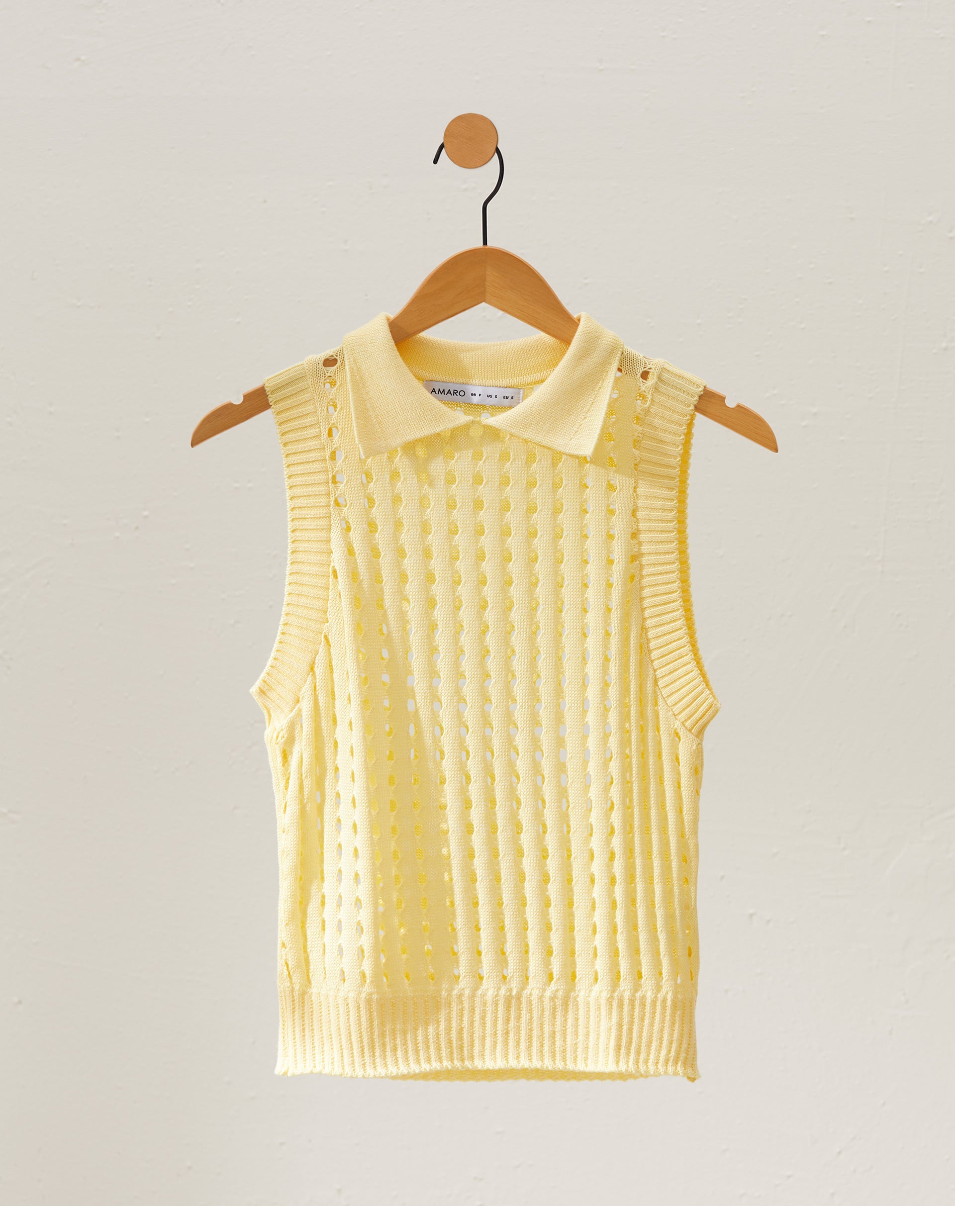 Blusa Gola Polo de Tricot - Manteiga