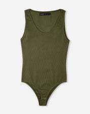 Body Decote U de Malha - Verde Militar