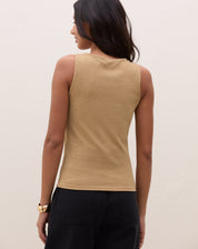 Regata Gola Canoa de Malha com Lurex - Dourado