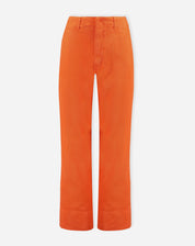 Calça Reta Cropped de Sarja - Laranja