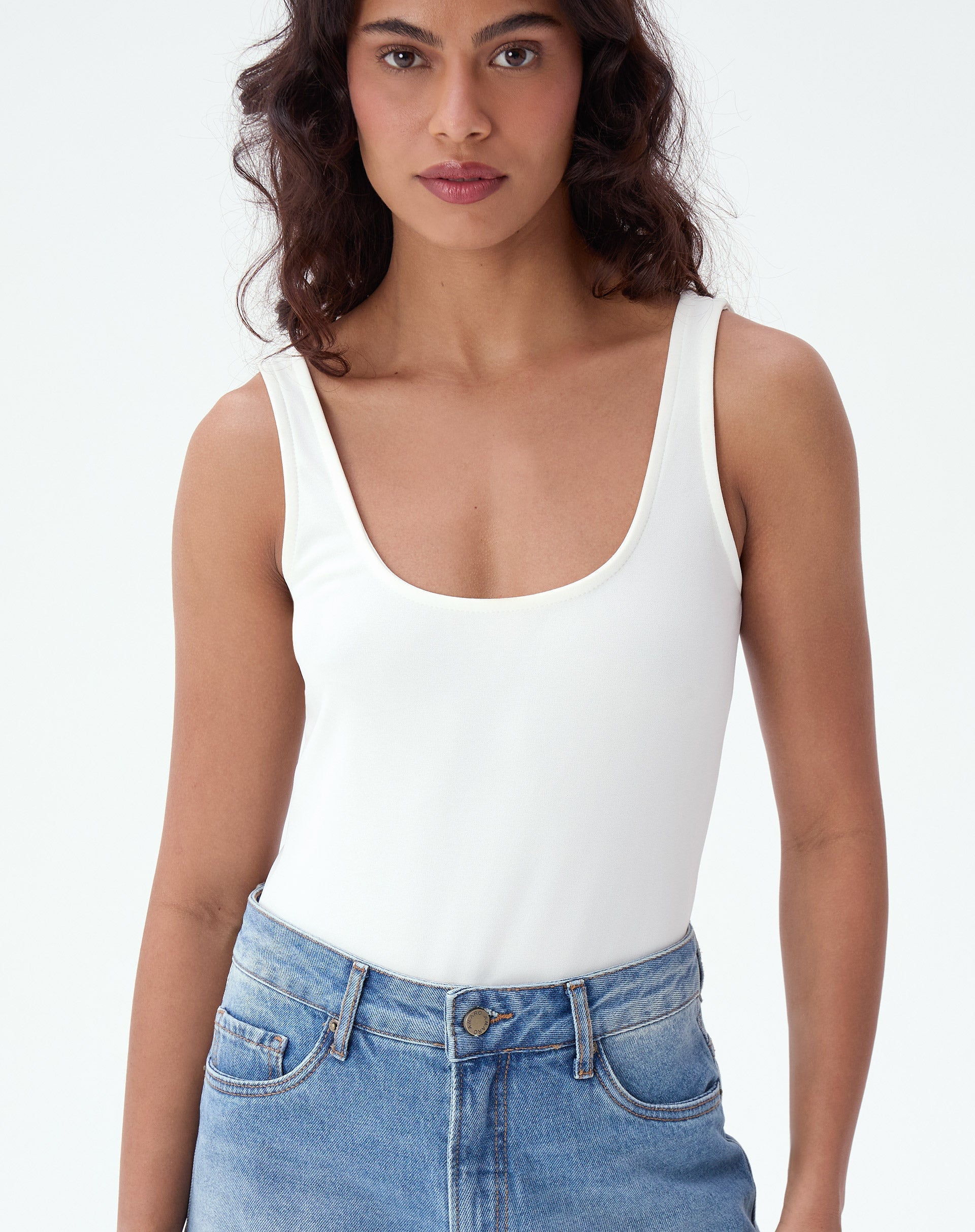 Body Regata de Malha Creponada - Off-white
