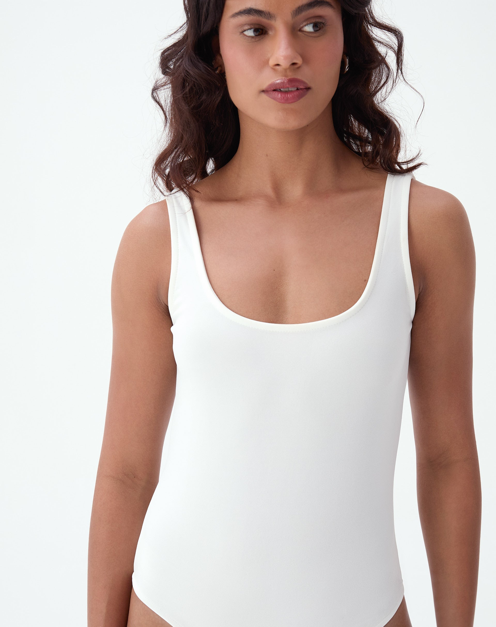 Body Regata de Malha Creponada - Off-white