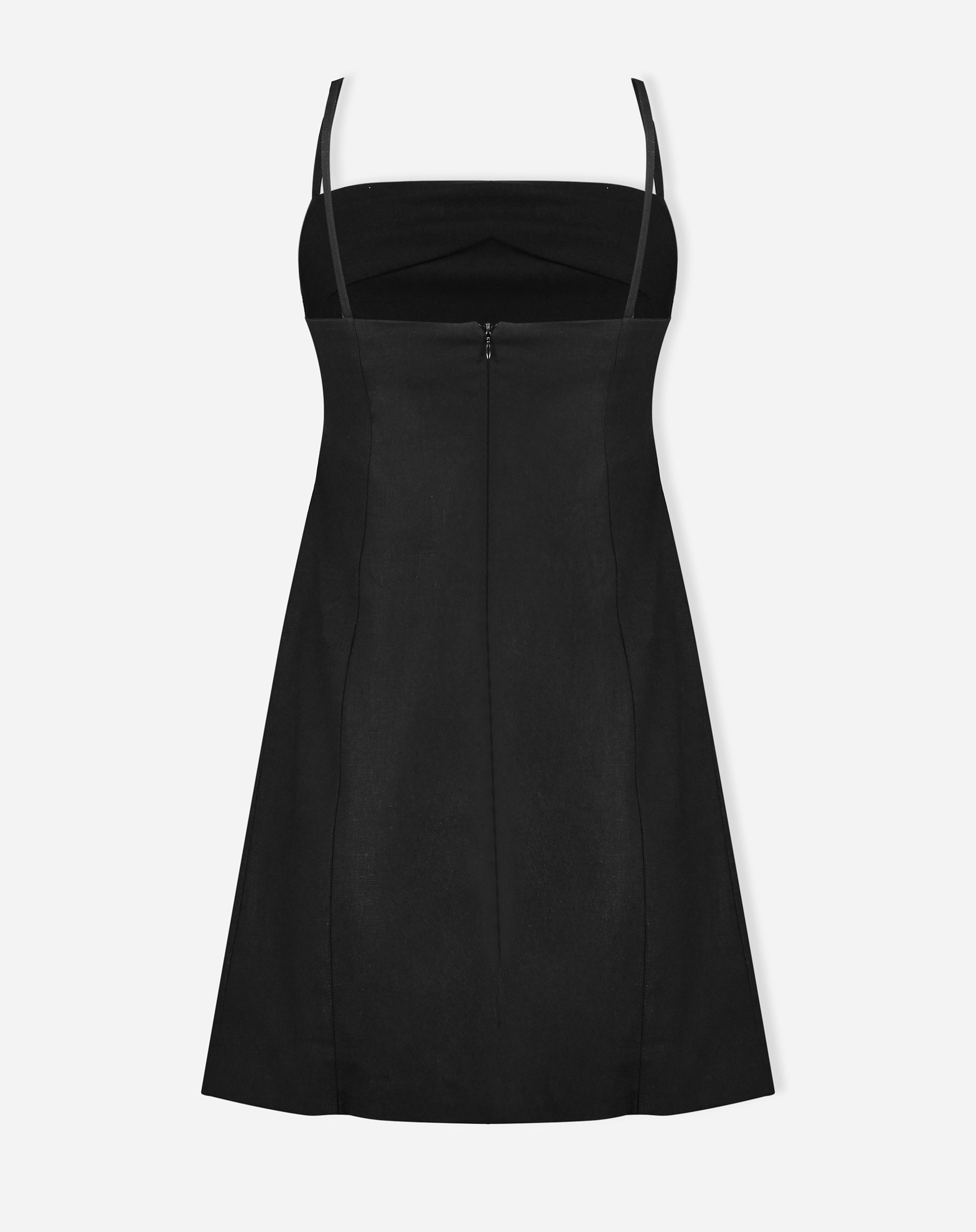 Vestido Curto de Alfaiataria com Recortes - Preto