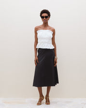 Blusa Franzida sem Alças - Off-white