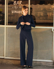 CALÇA WIDE LEG ALFAIATARIA - AZUL MARINHO