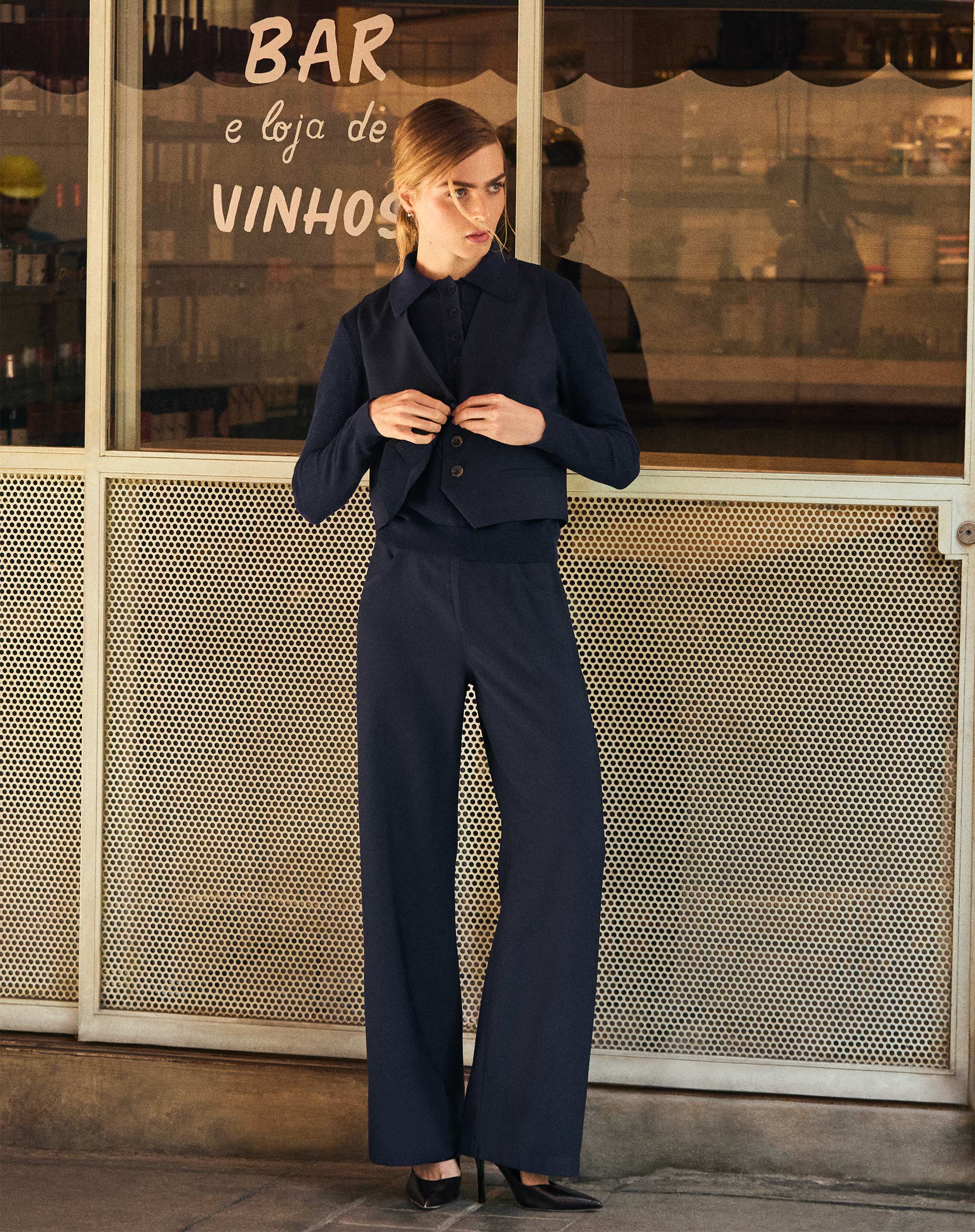 CALÇA WIDE LEG ALFAIATARIA - AZUL MARINHO