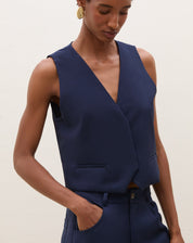 CALÇA WIDE LEG ALFAIATARIA - AZUL MARINHO
