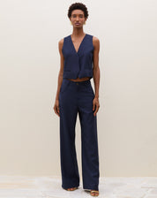 CALÇA WIDE LEG ALFAIATARIA - AZUL MARINHO