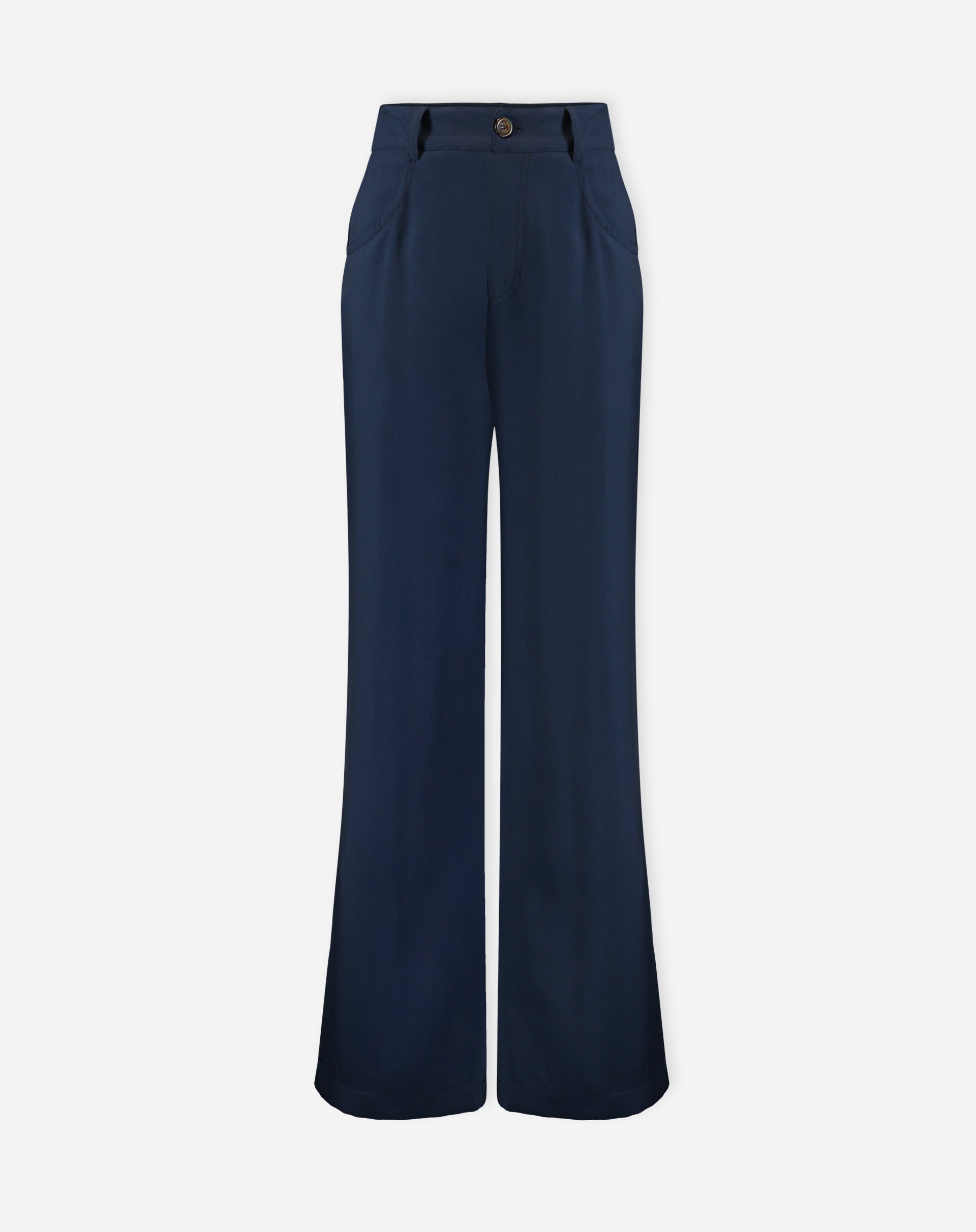Calça Wide Leg Alfaiataria - Azul Marinho
